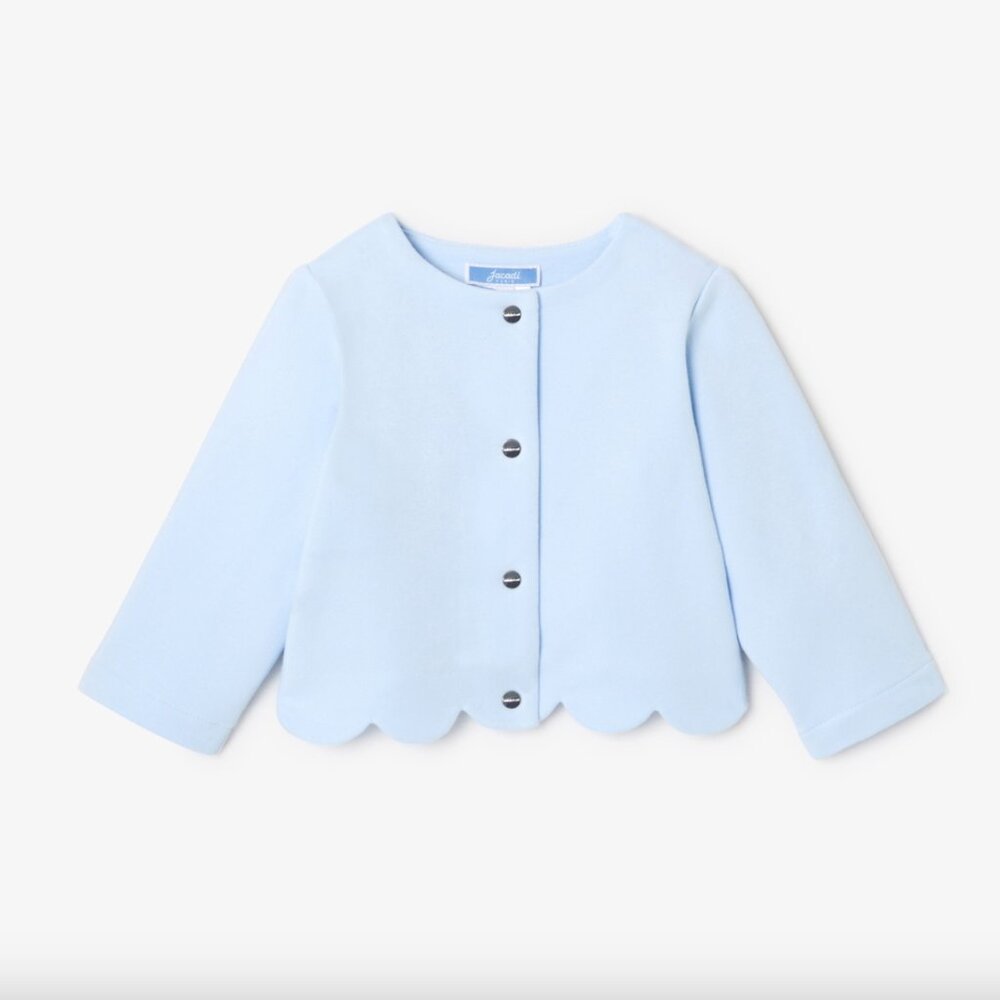 NWT Jacadi Light Blue Fleece Cardigan
